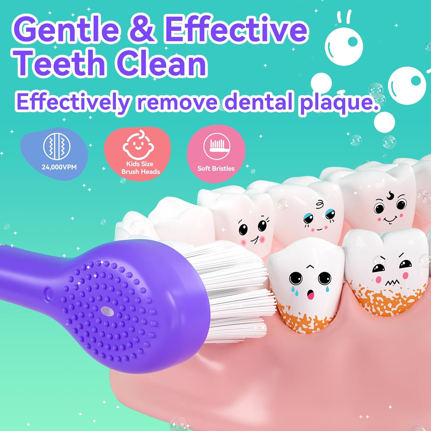 SEAGO Kids Electric Toothbrushes Rechargeable, Toddler Electric Toothbrush with Magnetic Charging