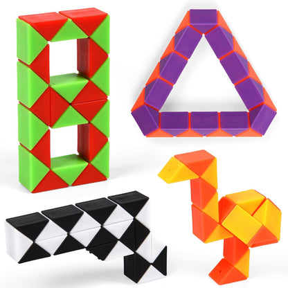 26 Pack 24 Blocks Magic Snake Cube Toy,Fidget Mini Snake Cube Puzzle Toy for Kids,Mini Plastic Puzzle Cube Toy for Kids Party Supplies,Classroom Rewards