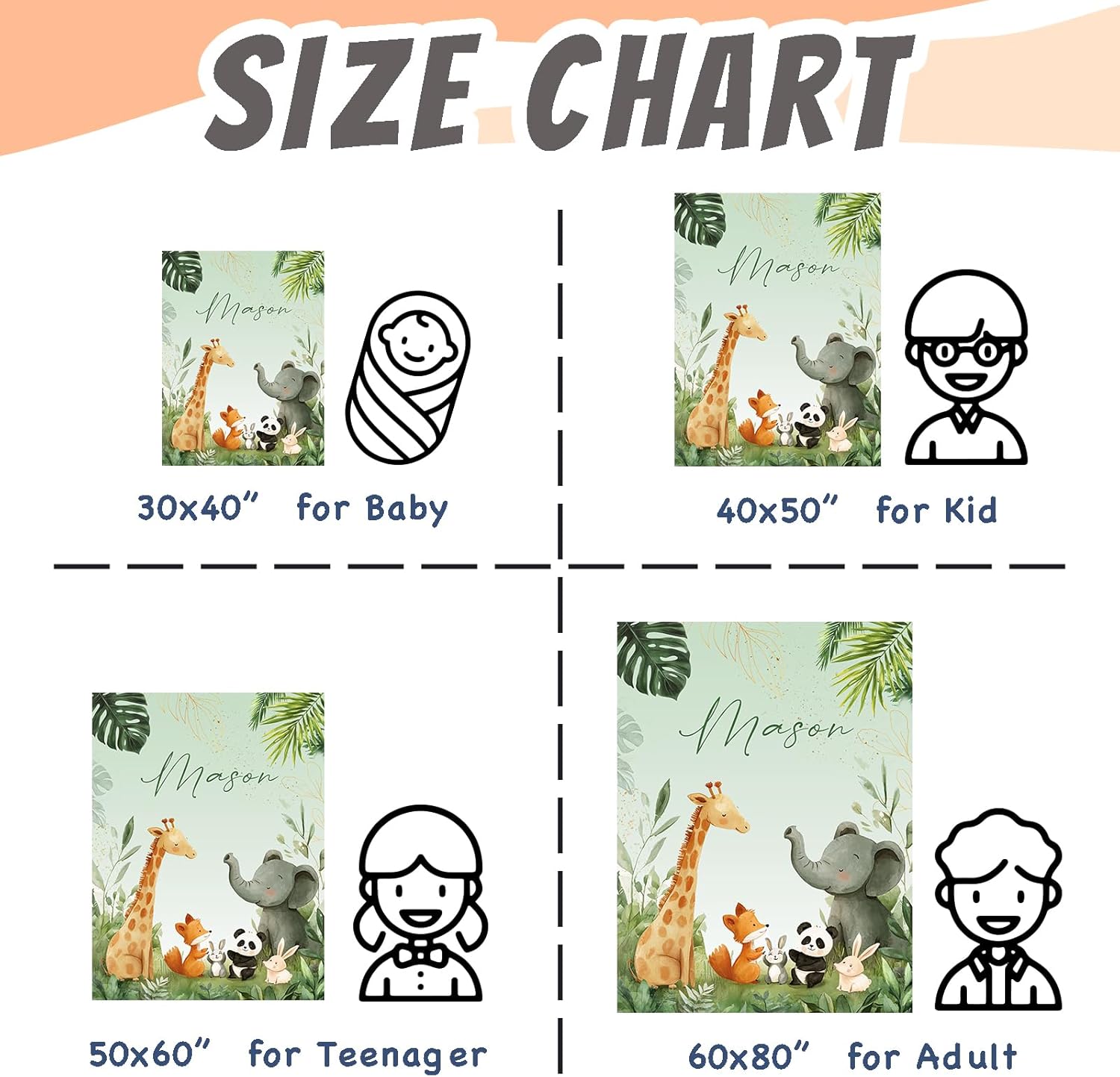 Custom Baby Blanket for Boys Personalized Baby Blanket with Name Soft Cozy Flannel Bed Throw