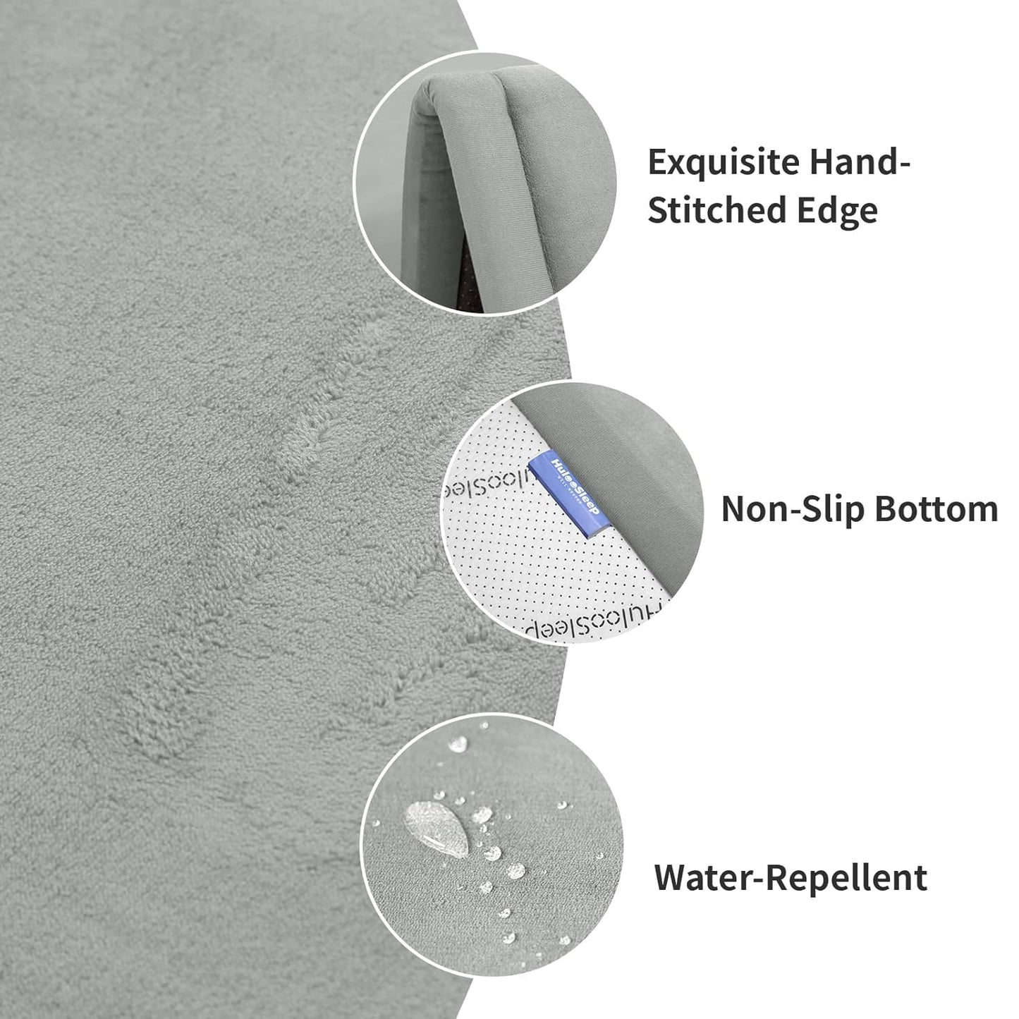 Play Mat for Babies Toddlers,1.3" Thick Elasti-Foam Anti-Fall Cushion Mat for kids Room,28×72 Bedroom Bedside Rugs,Water-Repellent Soft Coral Velvet,Non-Slip(Light Grey)