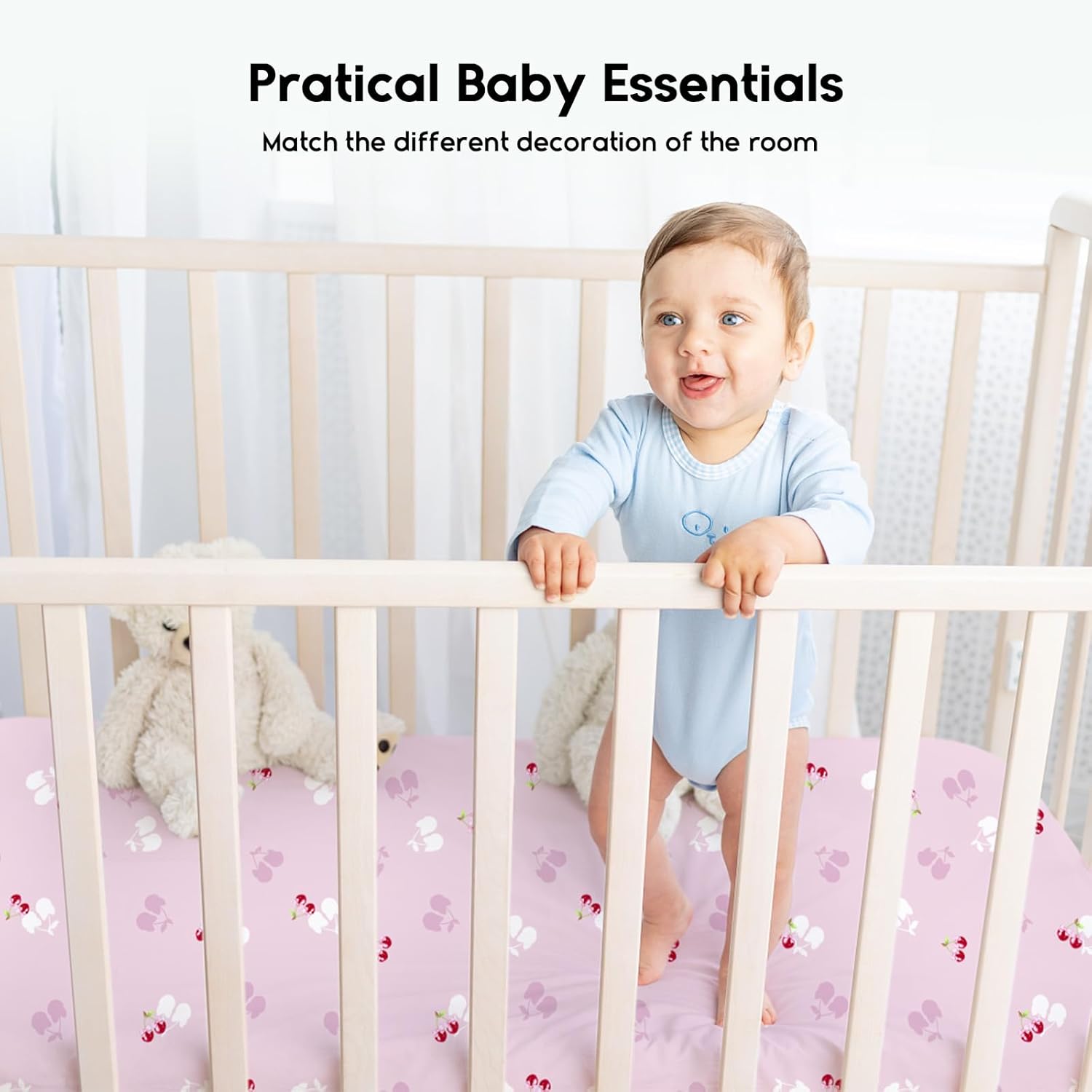 Yoofoss Baby Crib Sheets for Boys Girls, Fitted Crib Sheet 2 Pack for Standard Crib and Toddler