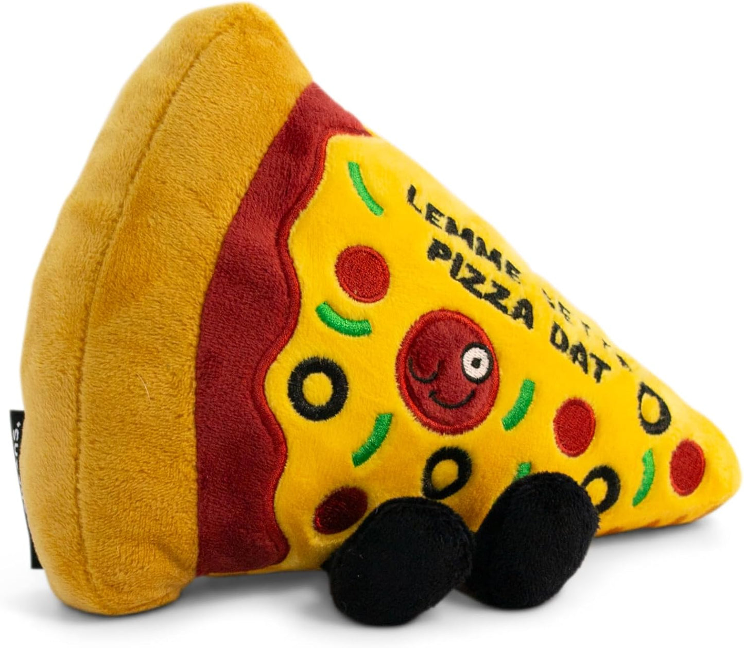 Pizza Dat Plushie, Funny Meme Gag Gift, Comical Plush Collectible, Stocking Stuffer Present, Great for Emotional Support, Fun Desk Accessory, Weighted Base for Display