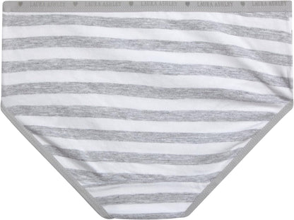Laura Ashley Girls Underwear - 5 Pack Soft Stretch Breathable Panties for Girls - Lightweight Cotton Panties (Size: 4-12)