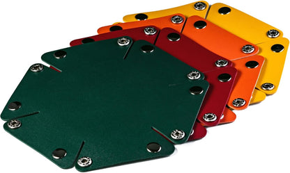 4 Pieces Small Dice Case & Dice Storage Box PU Leather Folding Round Dice Holder for Store Polyhedral Dice Set, Integrated Felt Dice Tray for Board Games