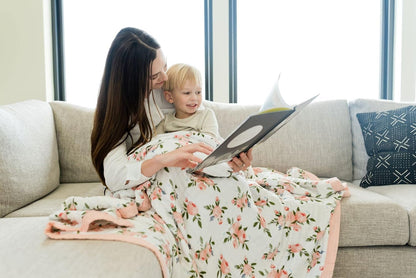 Little Unicorn Premium Quilted Throw | Super Soft, Multi-Layered Muslin XL Blanket| Great for Kids