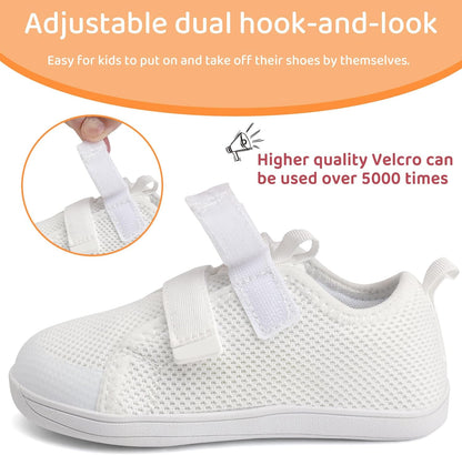 WateLves Toddler Little Kids Wide Barefoot Shoes The First Walking Shoes Girls Boys Breathable Zero Drop Minimalist Sneakers with Wide Toe Box Natural to Grow