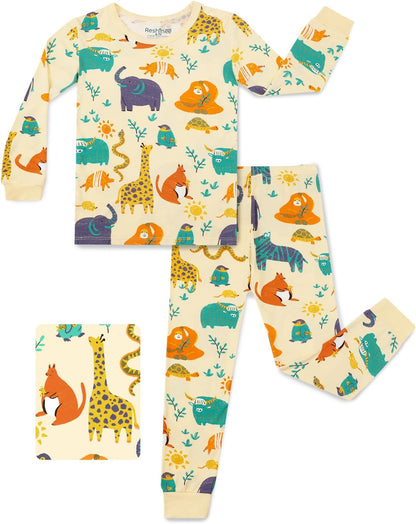 Bamboo Viscose Toddler Pajamas Boys Girls Baby 12M-8Y Pjs Sets Kids 2pcs Snug fit Long-Sleeve Sleepwear