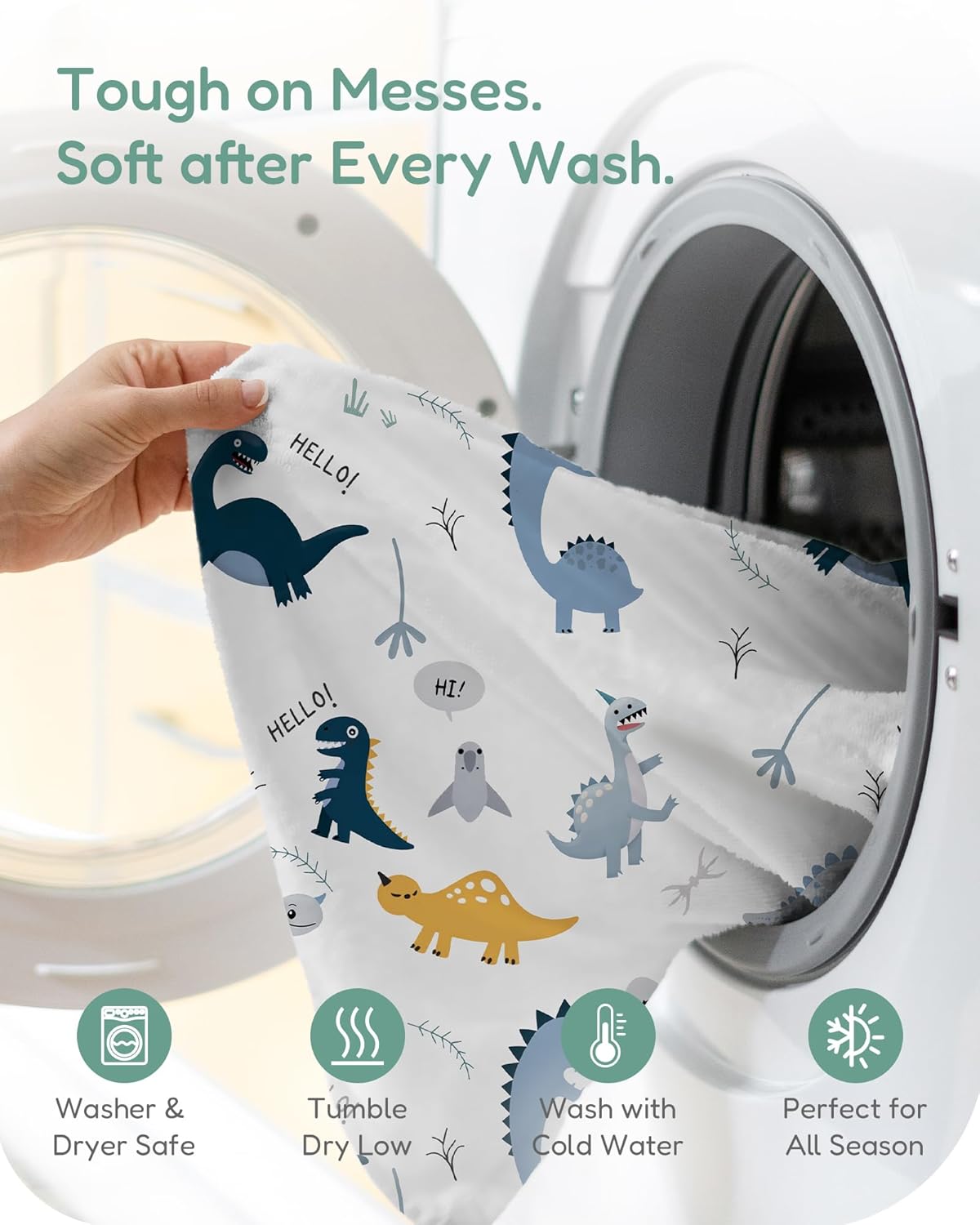 Baby Crib Sheets Boy Girl for Standard Crib Mattress - Dinosaur+Blue, Soft and Stretchy, Snug and