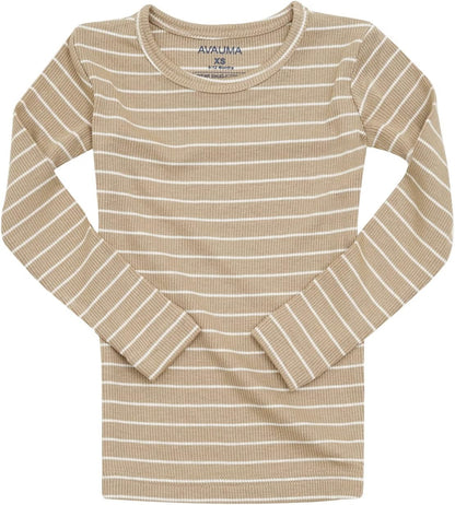 AVAUMA Stripe Pattern Baby Boys Girls Pajama Set Kids Toddler Snug fit Ribbed Sleepwear pjs for Daily Life Style