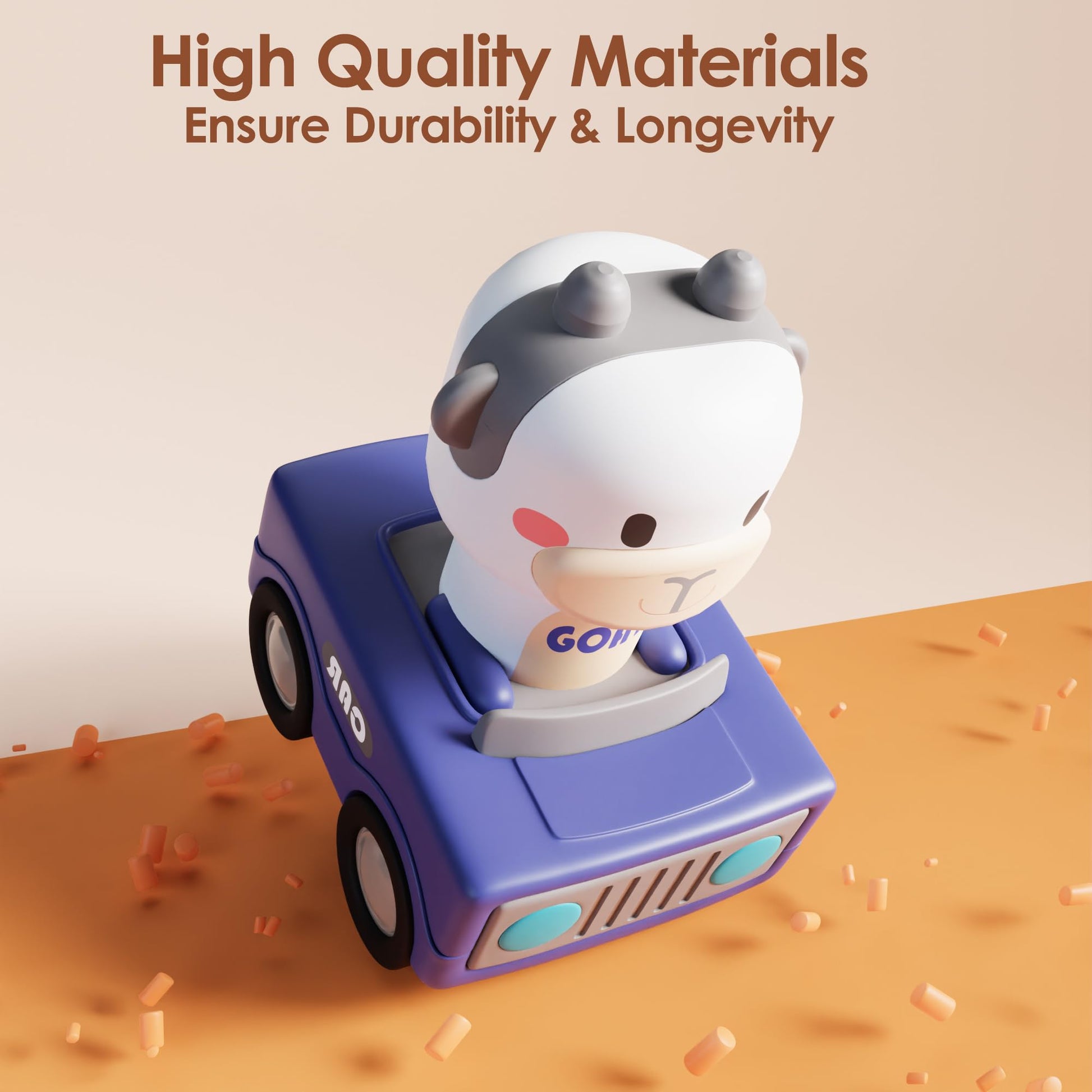 iPlay, iLearn Baby Press to Go Car Toys for Toddlers 1-3, 1 Yr Old Boy Gift