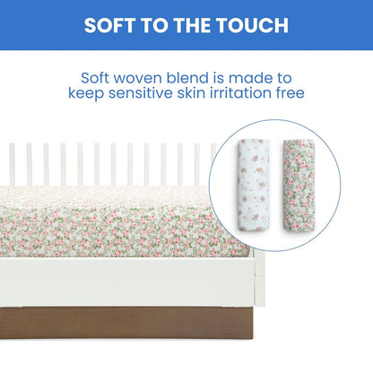Delta Children Fitted Crib Sheets for Girls and Boys - Crib Sheet for Standard Crib and Toddler