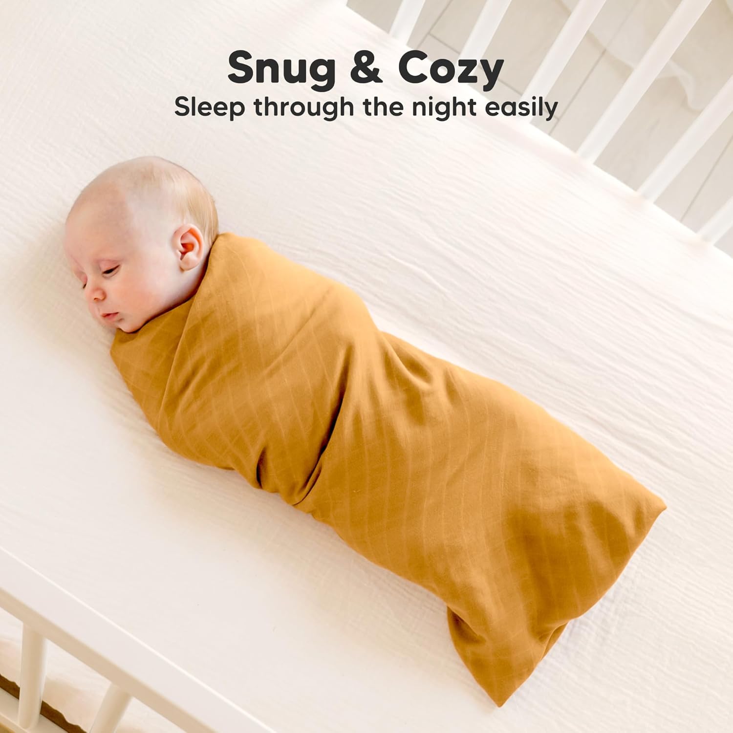 4-Pack Muslin Swaddle Blankets for Boys, Girls - Organic Baby Swaddles for Newborns, Soft &