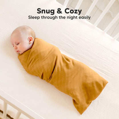4-Pack Muslin Swaddle Blankets for Boys, Girls - Organic Baby Swaddles for Newborns, Soft &