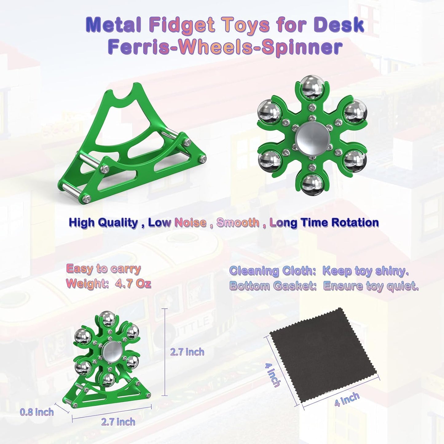Desk-Fidget-Toys Ferris-Wheels-Spinner: Metal Kinetic-Fidget-Spinner 4mins, EDC-Toy Cool-Gadgets for School Office Christmas, ADHD Tools Gift Cool-Stuff Stress Relief Gift for Kid Children Teen Adult