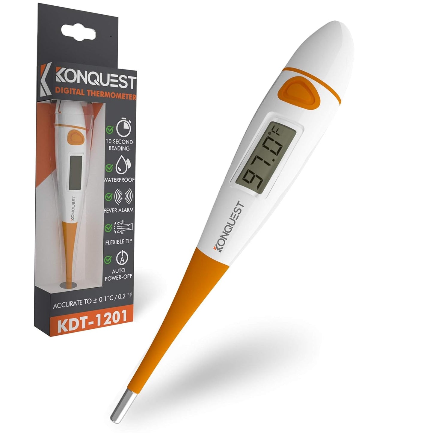 Konquest KDT-1201 Best Digital Medical Thermometer, Highly Accurate and Fast, Easy to Use, 10
