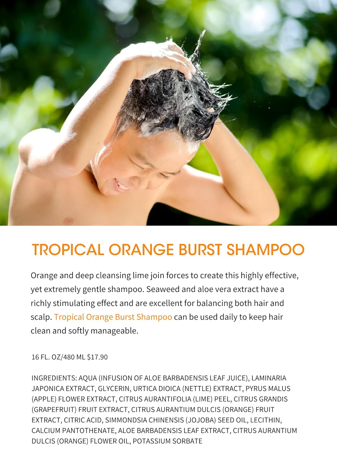 Clean Kids Naturally Tropical Shampoo- EWG Verified, All-Natural, Coconut-free, Gluten-free, Vegan