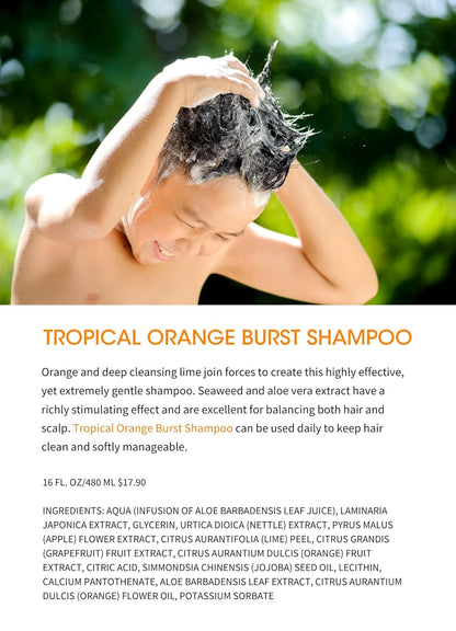 Clean Kids Naturally Tropical Shampoo- EWG Verified, All-Natural, Coconut-free, Gluten-free, Vegan