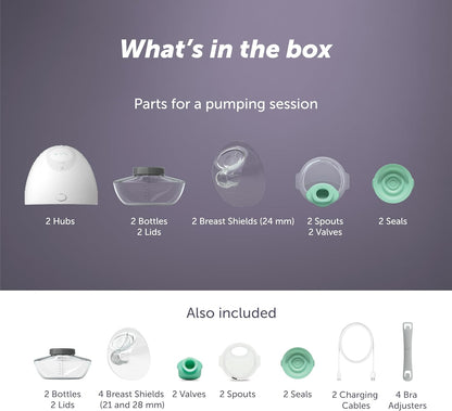 Elvie - Double, Wearable Breast Pump w/App - The Smallest & Quietest - Portable - Hands Free &
