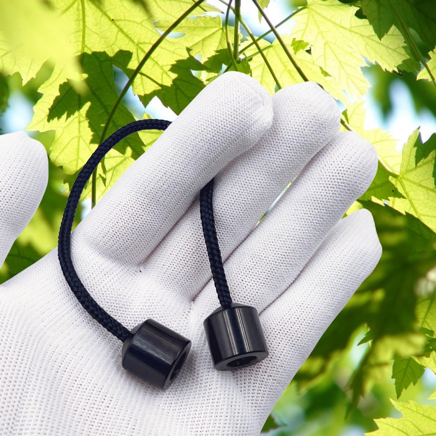 Titanium Alloy Beads - Worry Fidget Beads Skill Toys - Portable EDC Metal Fidget Toys - Gifts for Skill Players - with Parachute Cord (Black)