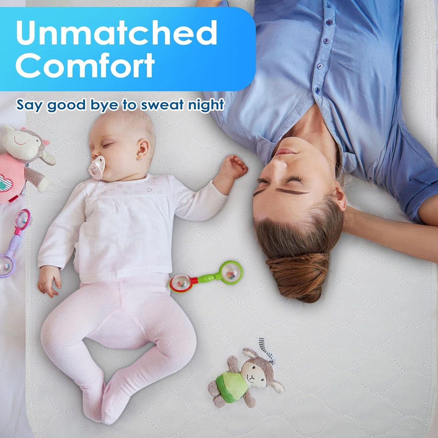 Reusable Incontinence Bed Pads 34"X52", washable bed pad, Heavy Absorbency (4-Layer) Waterproof Bed