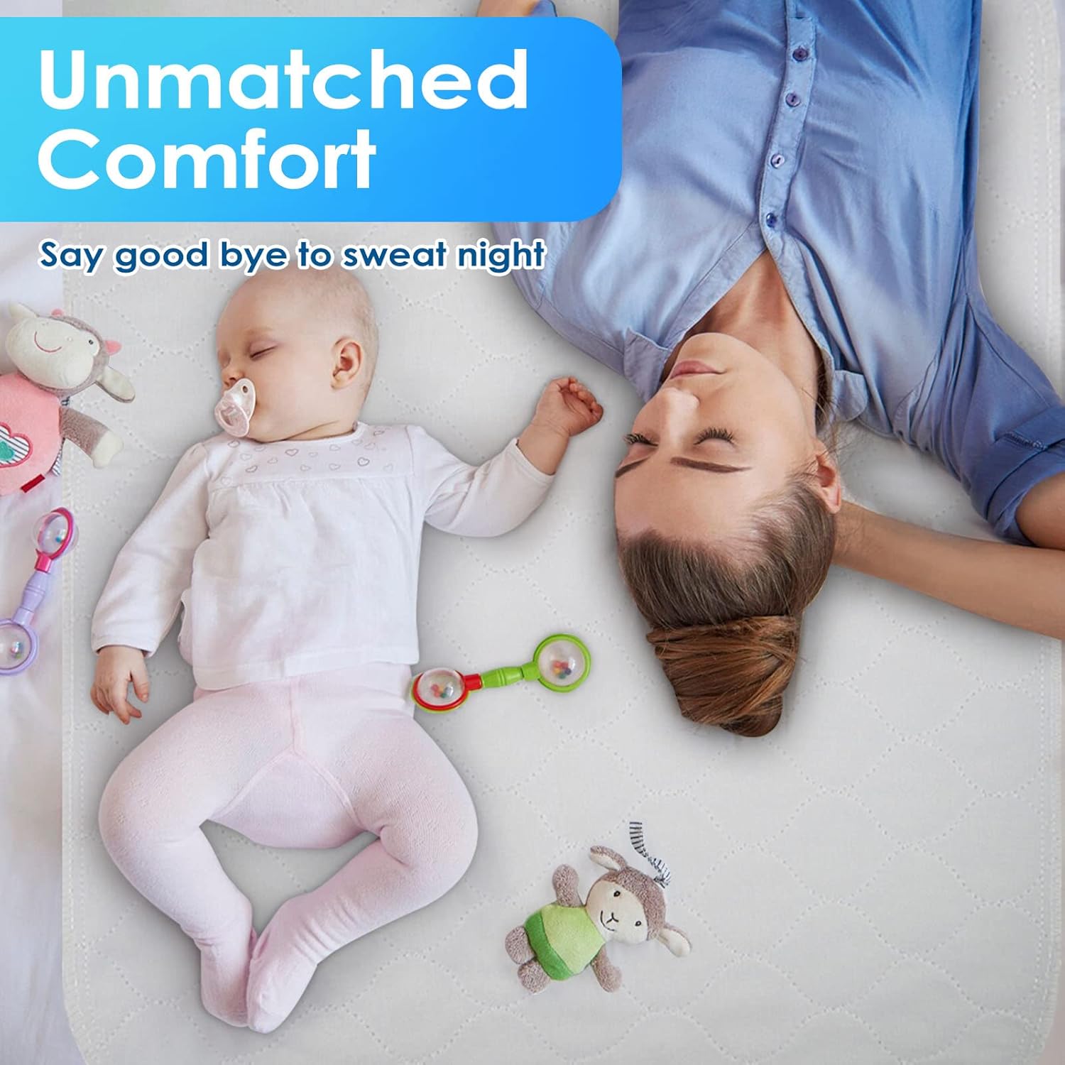 (2 Packs) Reusable Incontinence Bed Pads, washable bed pad, Heavy Absorbency (4-Layer) Waterproof