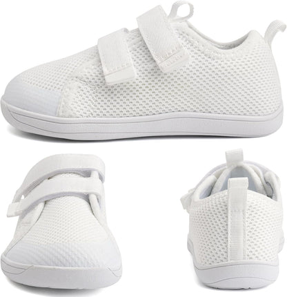 WateLves Toddler Little Kids Wide Barefoot Shoes The First Walking Shoes Girls Boys Breathable Zero Drop Minimalist Sneakers with Wide Toe Box Natural to Grow