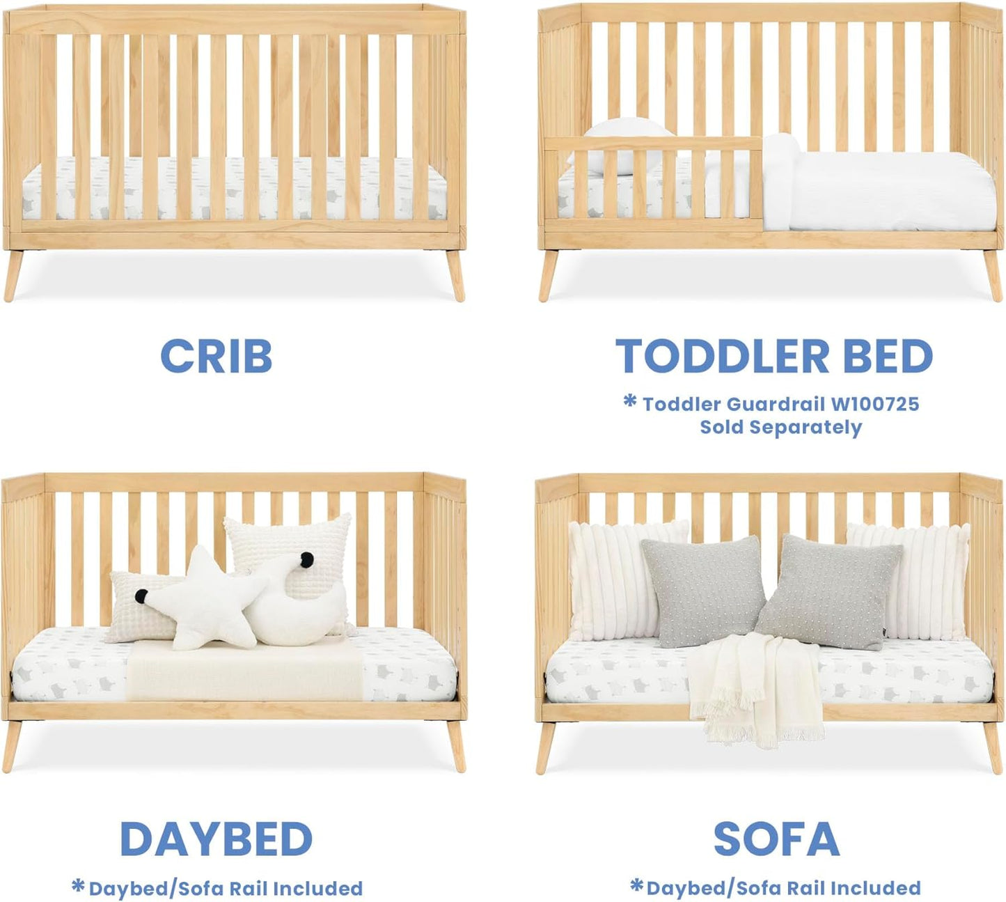 Delta Children Essex 4-in-1 Convertible Crib Greenguard Gold Certified, Natural