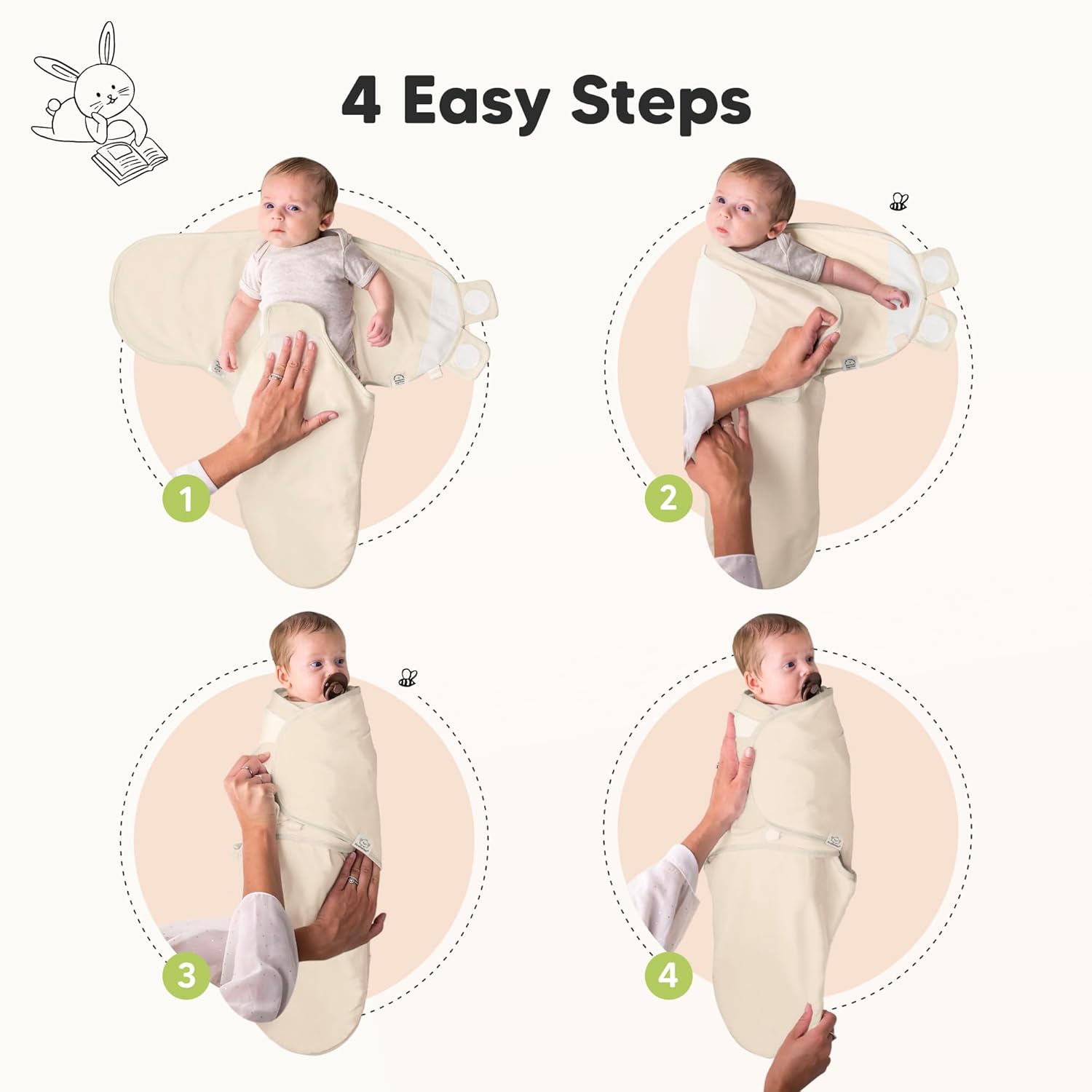 3-Pack Organic Baby Swaddle Sleep Sacks - Swaddles for Newborns, Infant 0-3 Months, Baby Girls