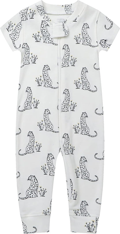 Owlivia Baby Boy Romper, Unisex Short-sleeve Summer Outfit, 100% Organic Cotton Girl One-Piece Jumpsuit