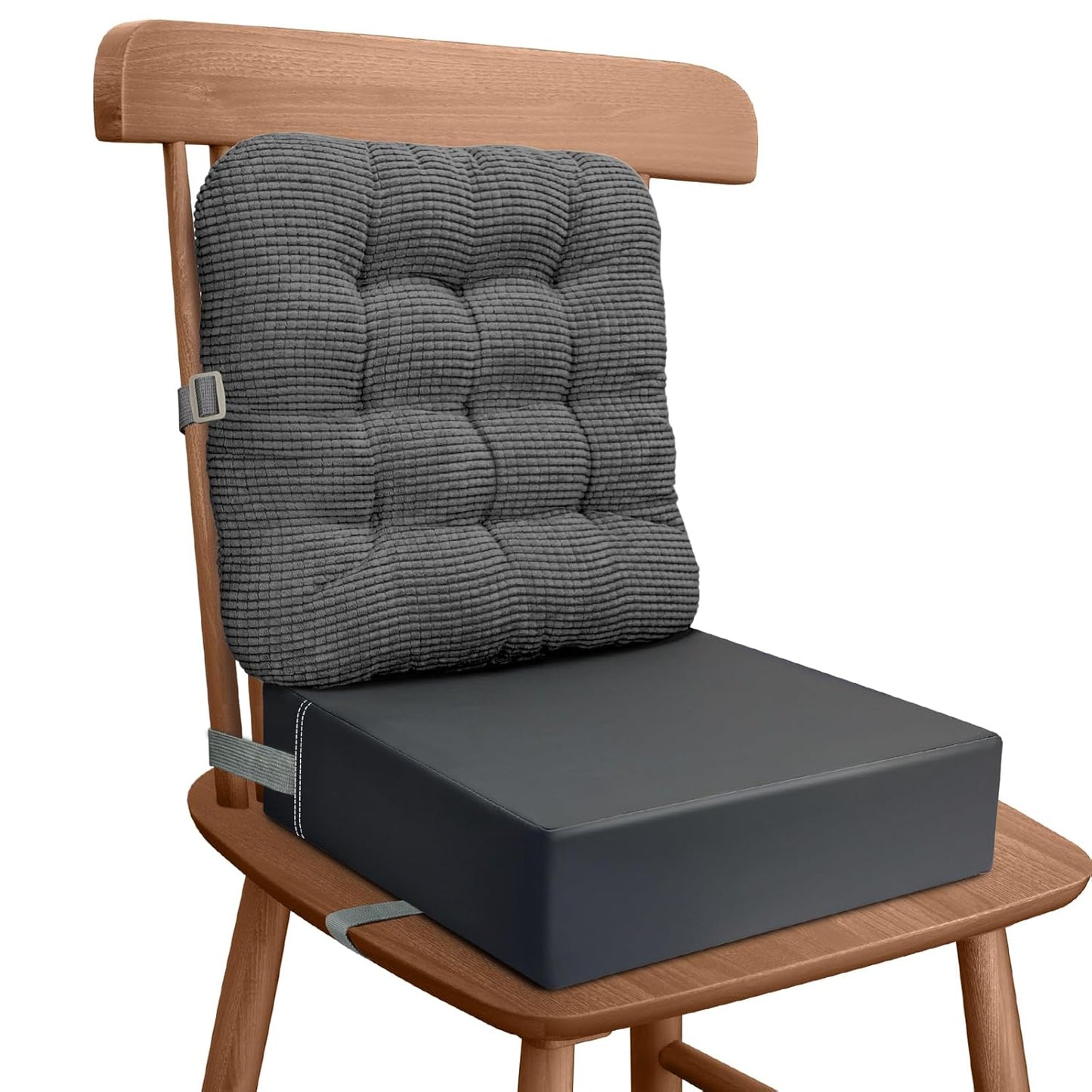 Booster Seat for Kitchen Chair, Adjustable Washable Safety Belts Toddler Booster Seats, PU Non-Slip