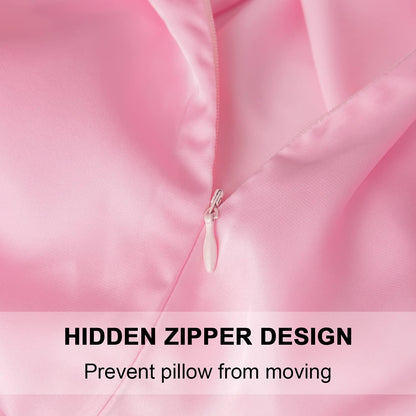 Mulberry Silk Pillowcase for Hair and Skin,Standard Size Cooling Silk Pillow Case with Hidden Zipper,Allergen Proof Dual Sides Soft Breathable Smooth Silk Pillow Cover for Women(Queen,Pink)