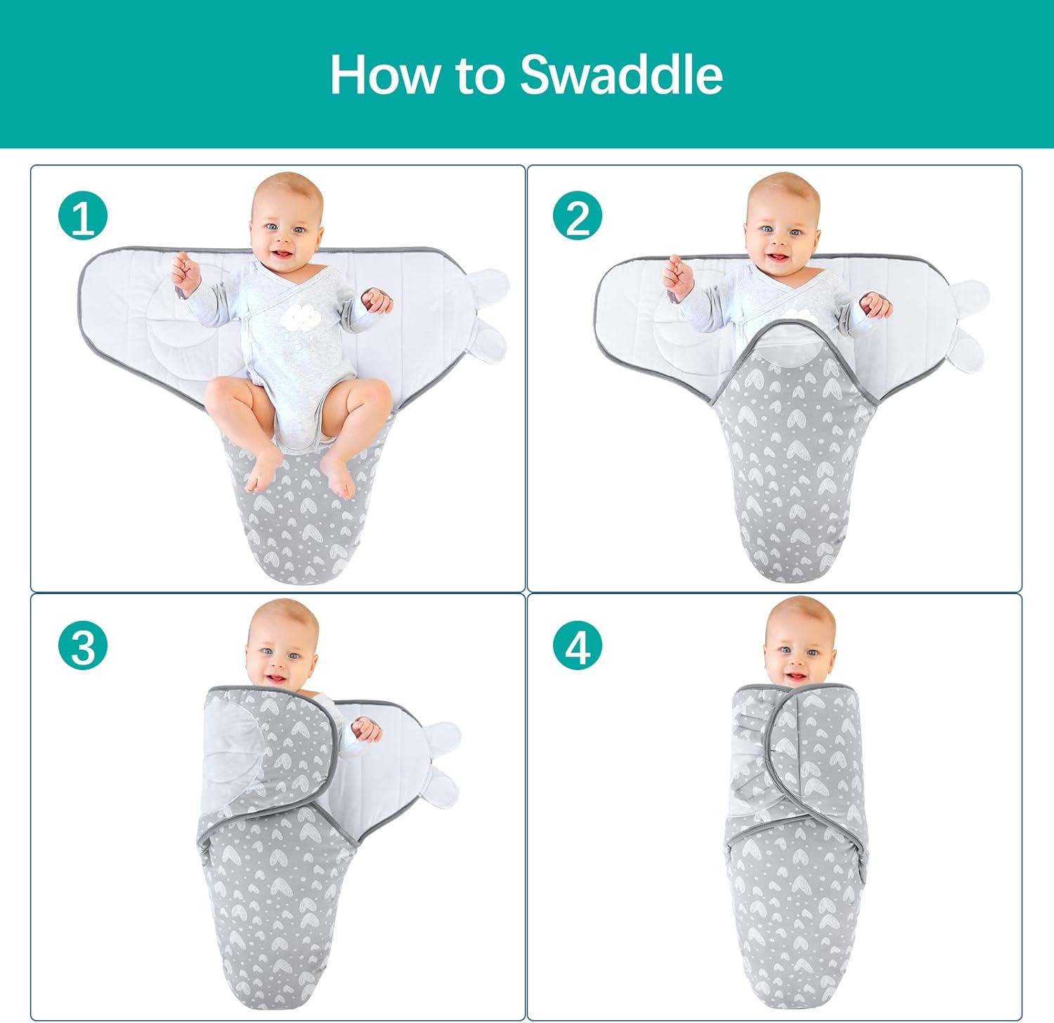 Biloban Baby Swaddles 0-3 Months for Boy Girls, Warm Quilted Baby Swaddle, Newborn Swaddle