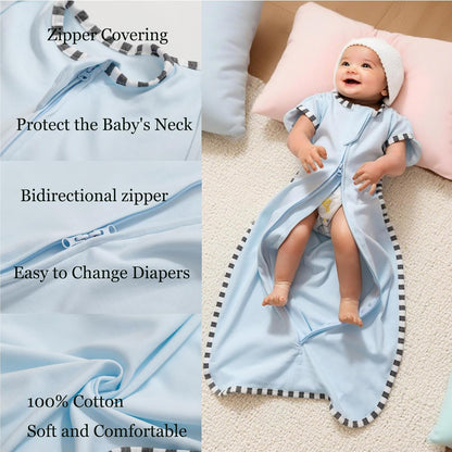 Baby Swaddle Blanket for Newborns and Infants,2-Piece Set Infant Pajamas,Bidirectional Zipper,Easy
