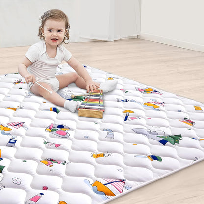 Vibe bear High-Density Foam Baby Play Mat,36x36 Inches Thicken One-Piece Infants Crawling Mat,Comfortable and Soft Baby Playmat,Non Slip Washable Floor Mat for Babies,Infants,Toddlers