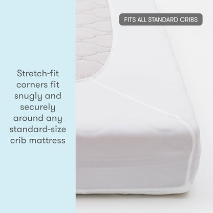 Newton Baby Waterproof Crib Mattress Pad | Ultra-Breathable Quilted Layer for Comfort & Universal