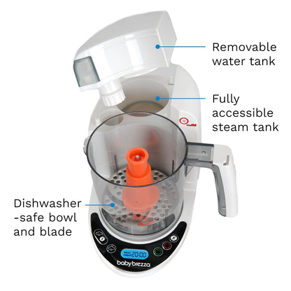 Baby Brezza One Step Baby Food Maker Deluxe – Auto shut Off, Dishwasher Safe Cooker and Blender to