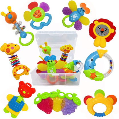 AIVIAI Baby Toys 0-6 Months Infant Toys 0-3 Months Infant Rattles Baby Rattle Teether Toy Set with