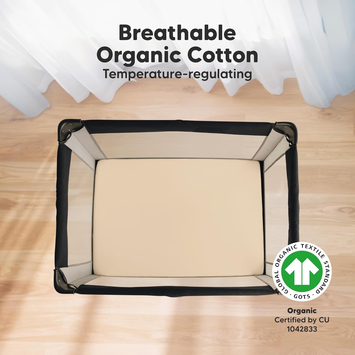 2-Pack Mini Crib Sheets Fitted - 38x26 Pack N Play Sheets for Pack and Play Mattress, Organic