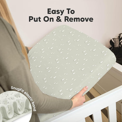 KeaBabies 2-Pack Organic Crib Sheets for Boys, Girls - 52x28 Fitted Crib Mattress Sheet Neutral
