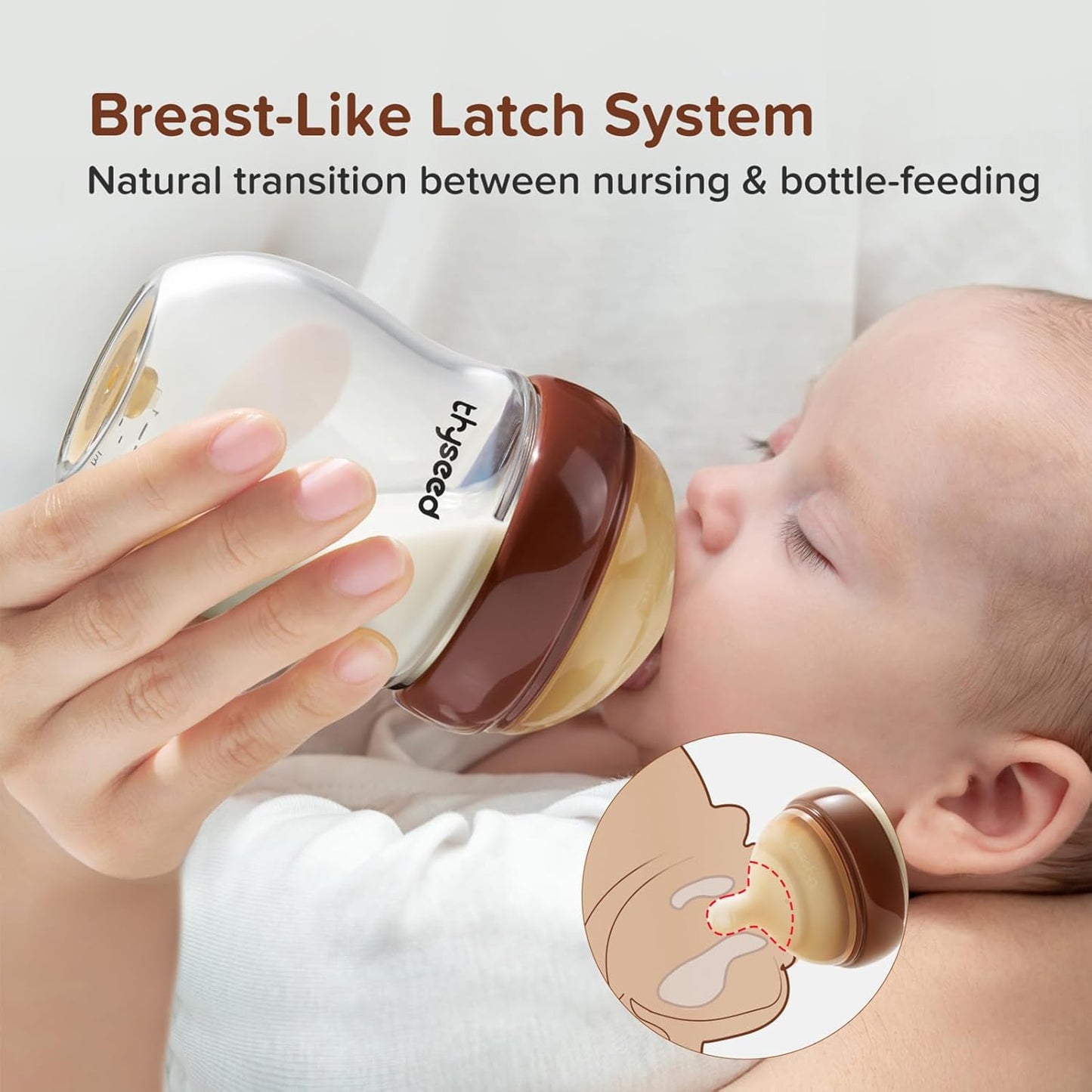 Glass Natural Anti-Colic Baby Bottles | Newborn Breast Like Nursing Bottle for Breastfed Babies