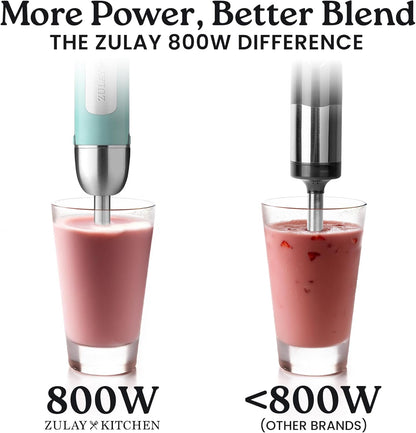 Zulay Immersion Stick Mixer Hand Blender - 800 Watts, Turbo Mode, 5-ft Power Electric Cord