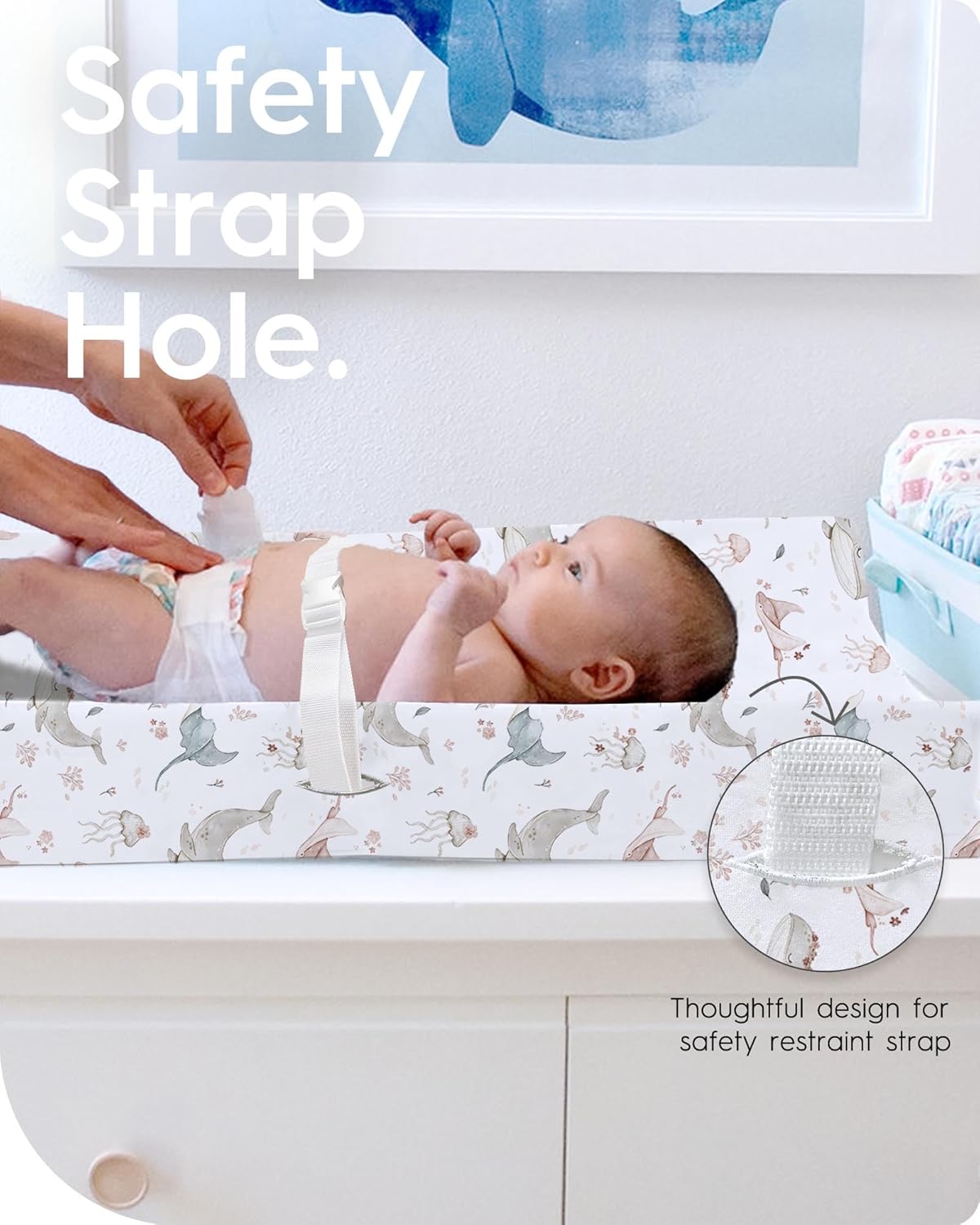 Extra Stretchy Changing Pad Cover, TotBasic Ultra Soft Premium Jersey Knit Changing Pad Sheets, Pink Prints for Baby Girls, Fits All Standard Changing Tables/Dresser Tops - 2 Pack (Whale + Giraffe)