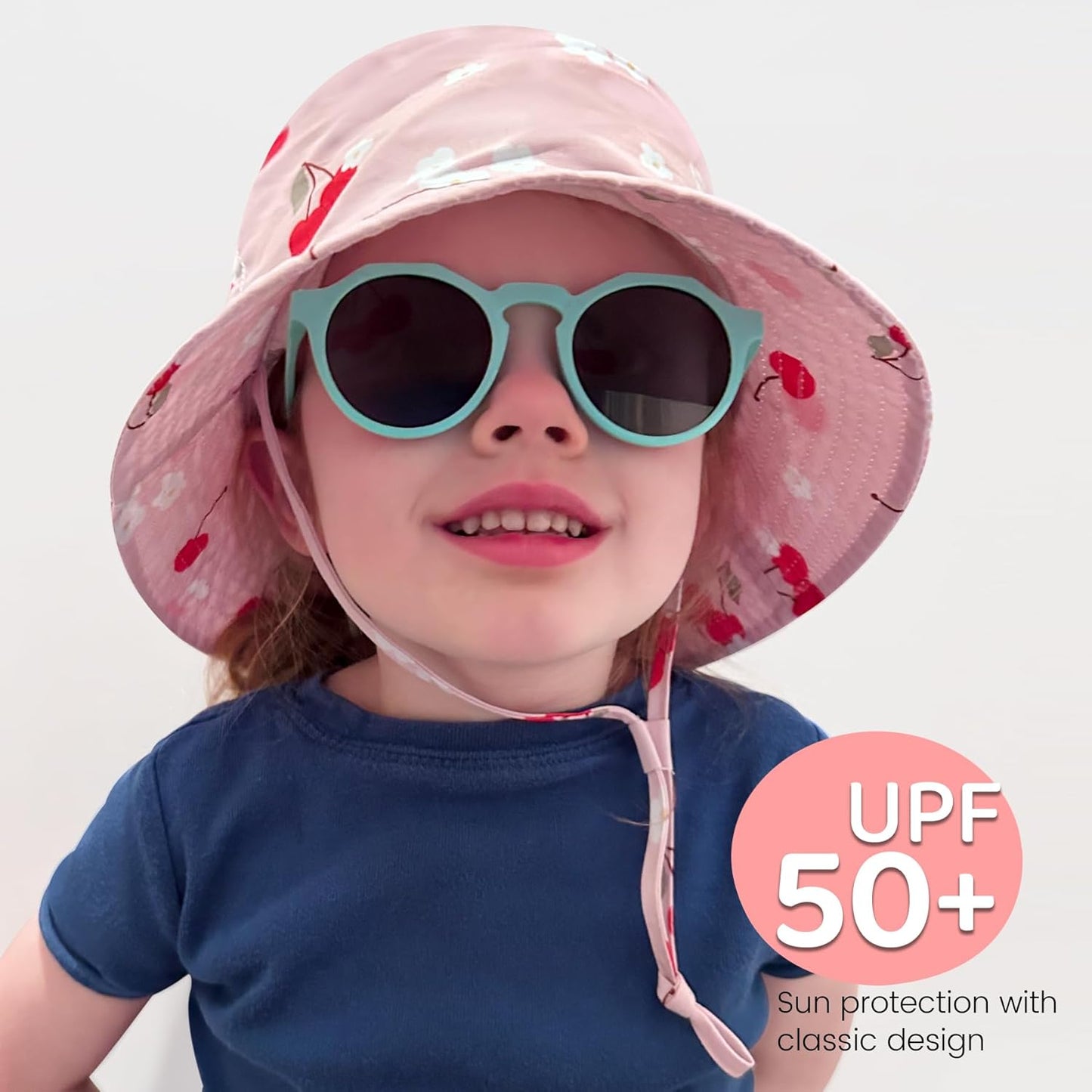 Baby Sun Hat 0-6 Years Toddler Boys Girls Adjustable Bucket Hats Kids Bucket Hats UPF 50+ Wide Brim Beach Swim Pool