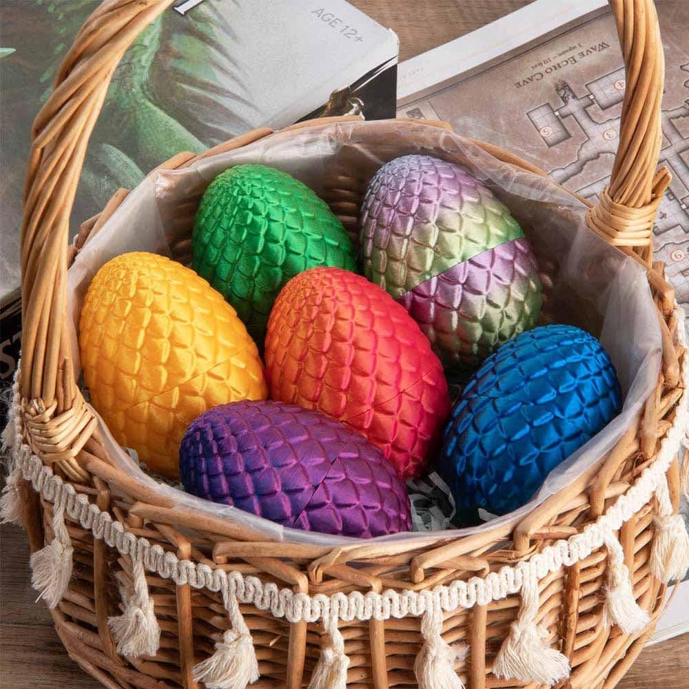 3D Printed Dragon Egg,Crystal Dragon Egg Fidget Toys,Flexible Joints Full Articulated Dragon with Egg,Executive Desk Toys for ADHD, Autism, Relief Anxiety