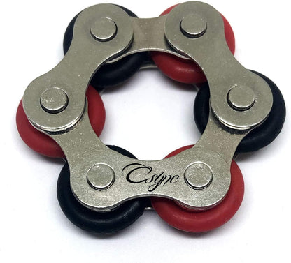 Fidget Roller Chain finger exerciser - Stress Relief Perfect for ADHD, ADD, Anxiety in Office, Studying or work Stocking Stuffers Gifts (3 Piece) (Red)