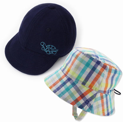 Keepersheep Baby Baseball Cap Infant Sun Hat, Cotton Knit with Soft Brim, Adjustable Soft Newborn Toddler Cap