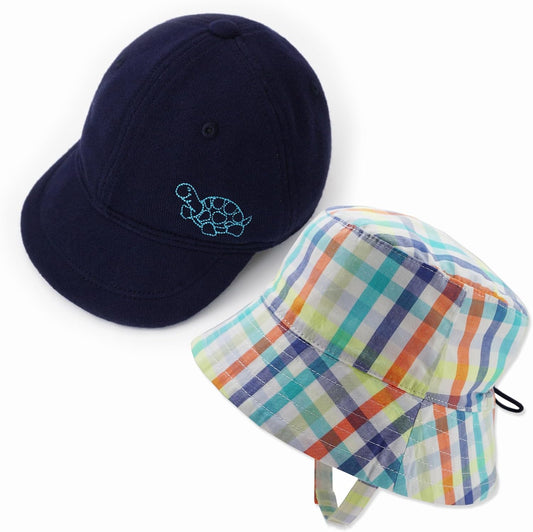 Keepersheep Baby Baseball Cap Infant Sun Hat, Cotton Knit with Soft Brim, Adjustable Soft Newborn Toddler Cap