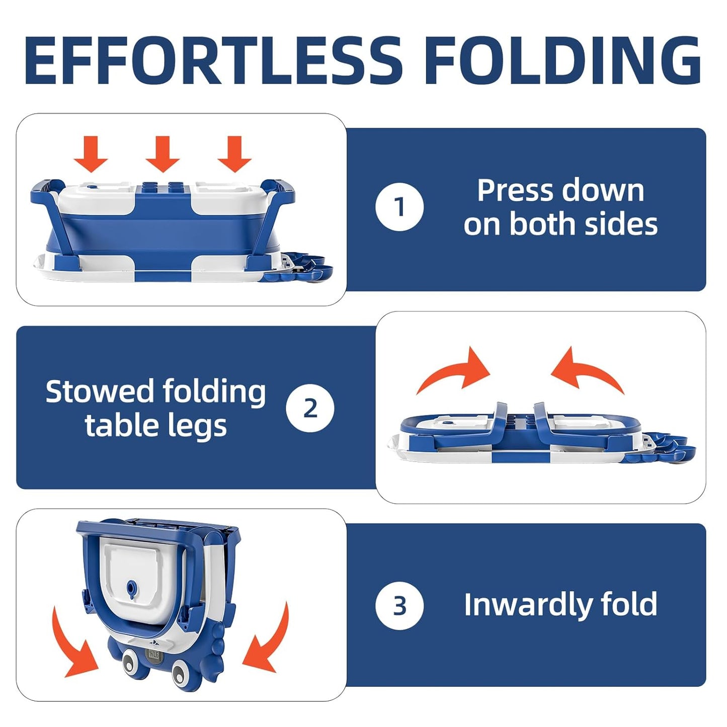 Collapsible Baby Bathtub for Newborns to Toddler with Real-time Temp Monitor & Floating