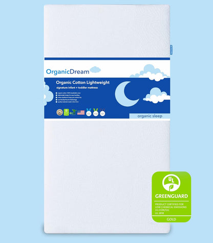 Organic Dream Crib and Toddler Mattress - 100% Breathable Proven to Reduce Suffocation Risk, 100%