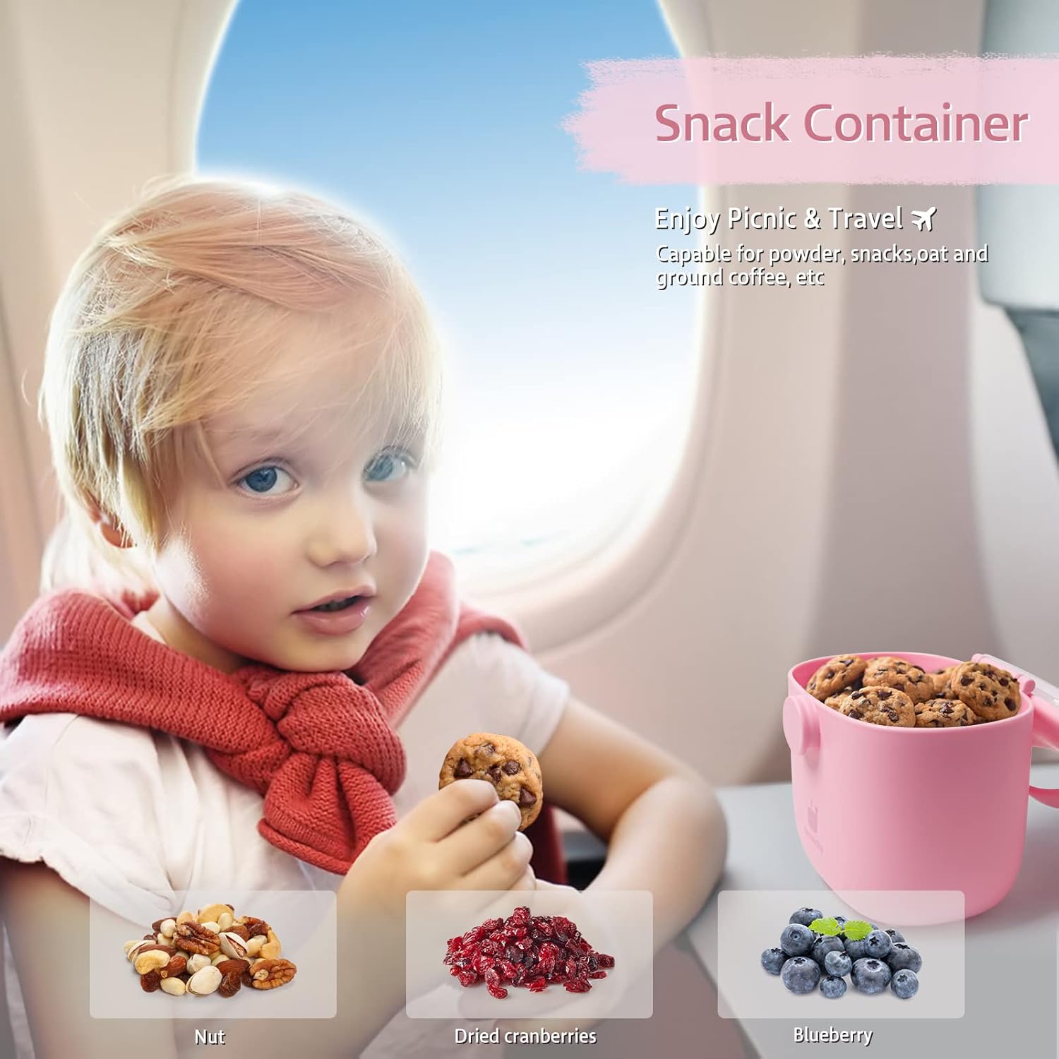 Termichy Baby Formula Dispenser, Portable Milk Powder Dispenser Container with Carry Handle and